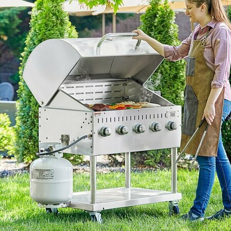 BACKYARD PRO LPG36RD 36in Stainless Steel Liquid Propane Outdoor Grill With Roll Dome 554LPG36RD